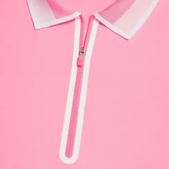 G/FORE Colour Block Collar Silky Tech Nylon Long Sleeve Zip Polo- Polos