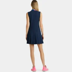 G/FORE Contrast Collar Pique Sleeveless Polo Dress- Skorts & Dresses