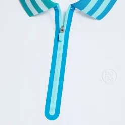 G/FORE Contrast Embossed Logo Quarter Zip Tech Pique Polo- Polos