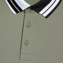 G/FORE Contrast Striped Collar Tech Jersey Banded Sleeve Polo- Polos & Shirts