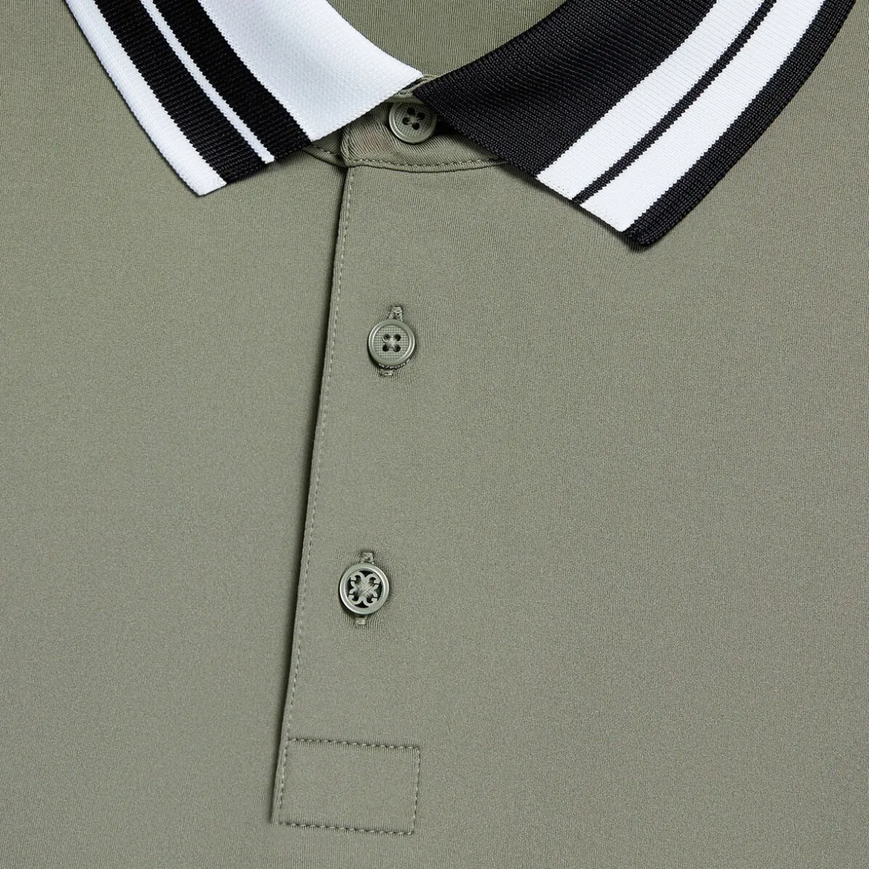 G/FORE Contrast Striped Collar Tech Jersey Banded Sleeve Polo- Polos & Shirts