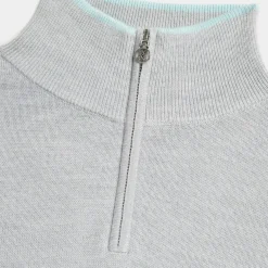 G/FORE Contrast Tipped Merino Wool Quarter Zip Sweater- Sweaters