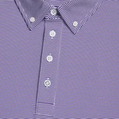 G/FORE Feeder Stripe Tech Jersey Button Down Collar Polo- Polos & Shirts