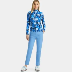 G/FORE Floral Camo Silky Tech Nylon Ruched Quarter Zip Pullover- Mid Layers