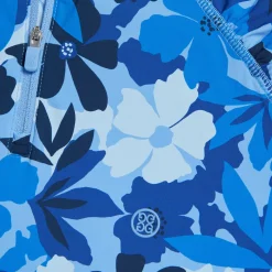 G/FORE Floral Camo Silky Tech Nylon Ruched Quarter Zip Pullover- Mid Layers