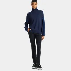 G/FORE Merino Wool Contrast Stripe Turtleneck Sweater- Sweaters