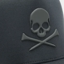 G/FORE Monochrome Skull & Tees Interlock Knit Tall Trucker Hat- Hats