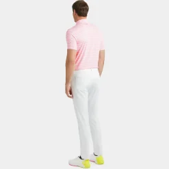 G/FORE Perforated Stripe Tech Jersey Modern Spread Collar Polo- Polos & Shirts