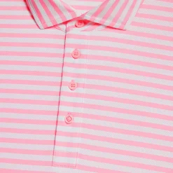 G/FORE Perforated Stripe Tech Jersey Modern Spread Collar Polo- Polos & Shirts