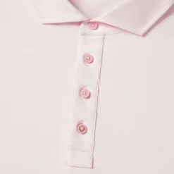 G/FORE Rib Gusset Melange Ice Nylon Spread Collar Polo- Polos & Shirts